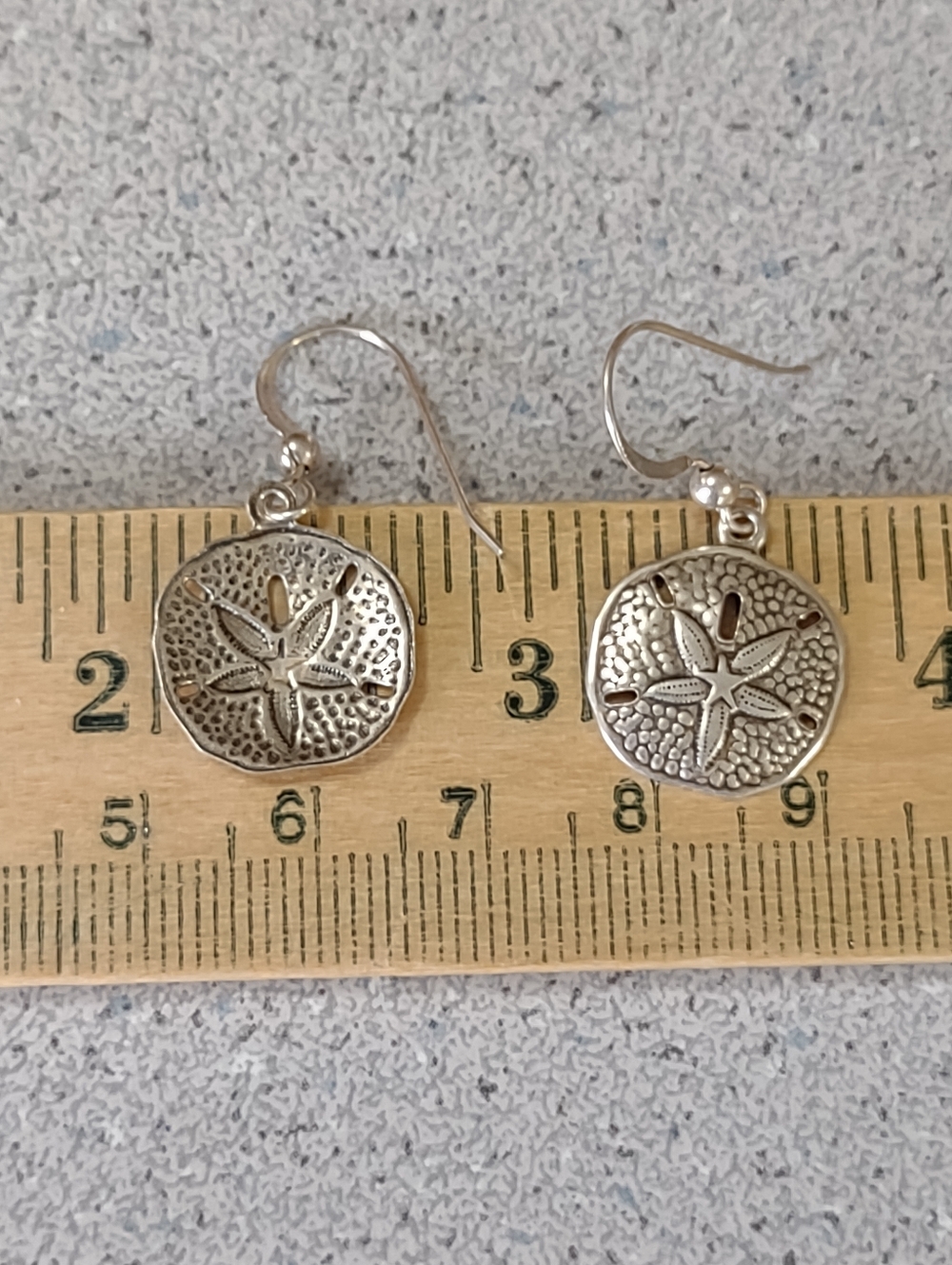 Firm Final Price!*Sterling Sand Dollar Earrings - Picture 2 of 4